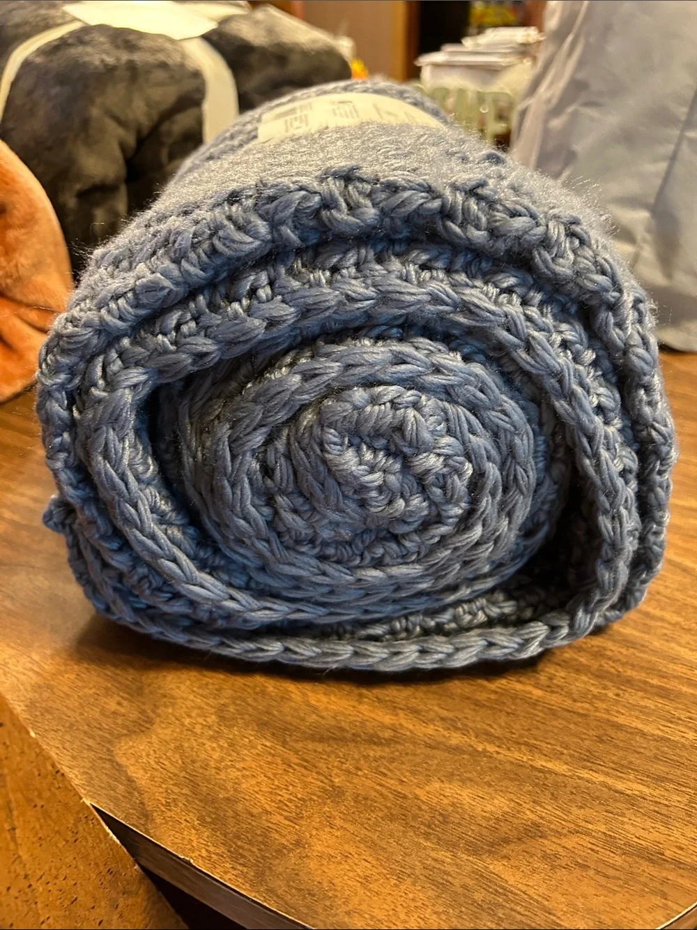 Threshold Chunky Knit Oversized Throw - Light Blue